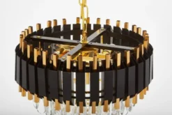 Arrediorg LAMPADARIO CLASSICO IN CRISTALLO E ORO RIVO D40