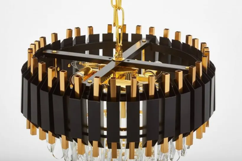 Arrediorg LAMPADARIO CLASSICO IN CRISTALLO E ORO RIVO D40