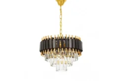 Arrediorg LAMPADARIO CLASSICO IN CRISTALLO E ORO RIVO D40