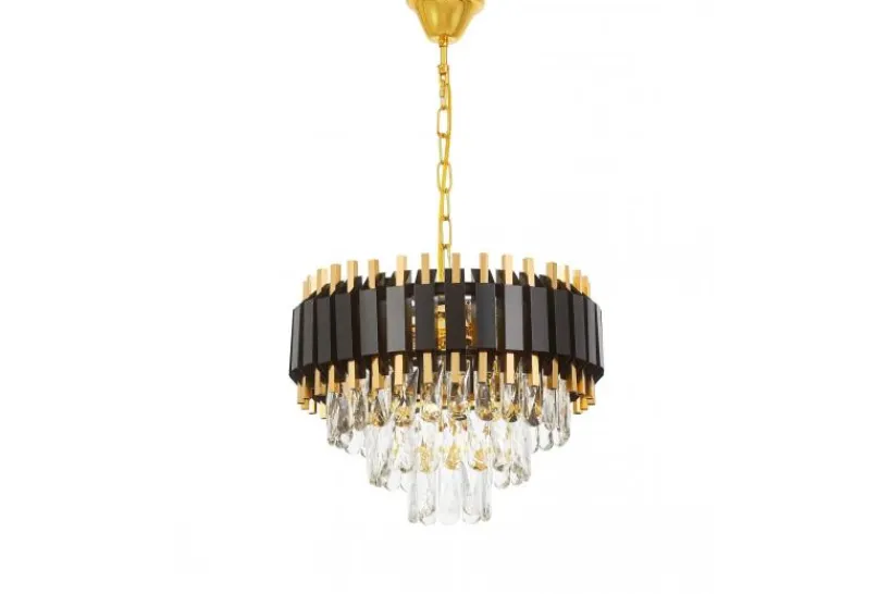 Arrediorg LAMPADARIO CLASSICO IN CRISTALLO E ORO RIVO D40