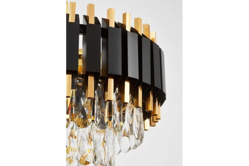 Arrediorg LAMPADARIO CLASSICO IN CRISTALLO E ORO RIVO D40