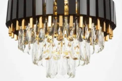 Arrediorg LAMPADARIO CLASSICO IN CRISTALLO E ORO RIVO D40