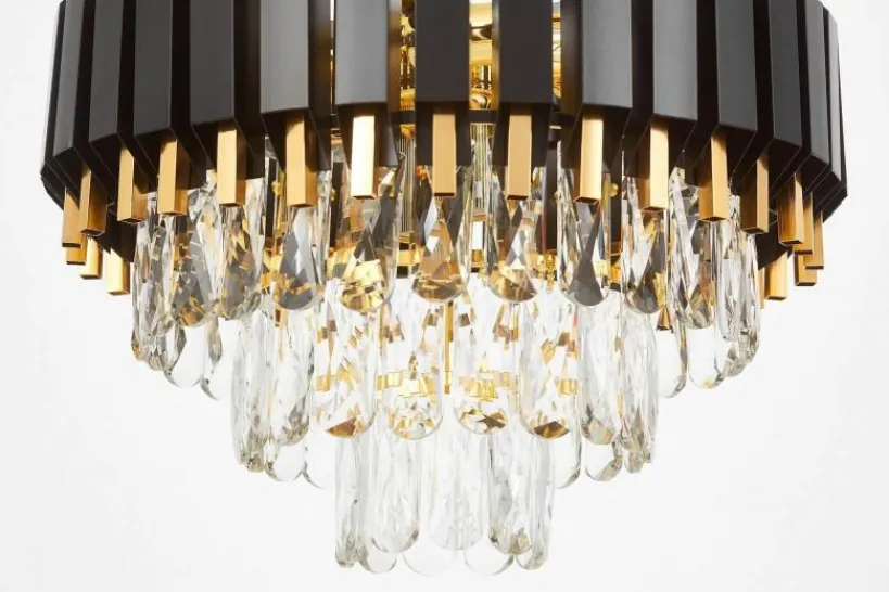 Arrediorg LAMPADARIO CLASSICO IN CRISTALLO E ORO RIVO D40