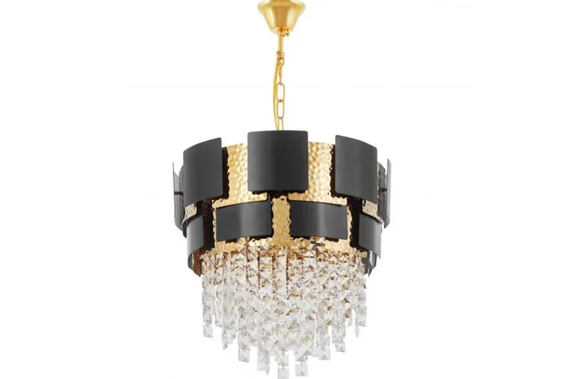 Arrediorg LAMPADARIO CLASSICO IN CRISTALLO E ORO MOLINA D40