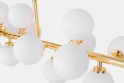 Arrediorg Lampadario con ramo 16 sfere in vetro oro caldo PETRICA W16