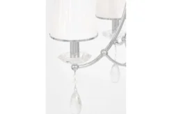 Arrediorg Lampadario cromato con cristalli e paralumi in vetro DOMINNI W4