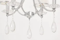 Arrediorg Lampadario cromato con cristalli e paralumi in vetro DOMINNI W4