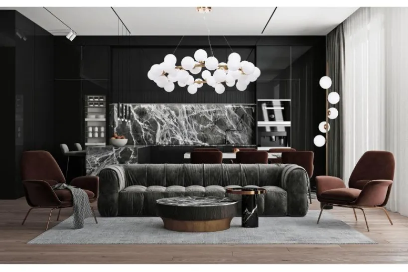 Arrediorg Lampadario di design moderno 40 luci MARSIADA W40 Ottone