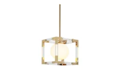 Arrediorg Lampadario di design moderno a sfera in gabbia oro BOSCO W1