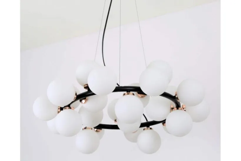 Arrediorg Lampadario di design moderno 25 luci e oro caldo MARSIADA W25