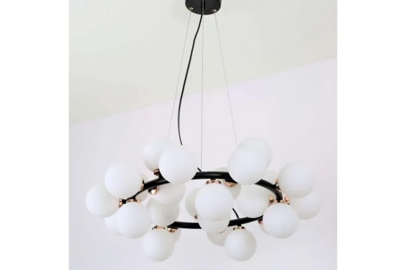 Arrediorg Lampadario di design moderno 25 luci e oro caldo MARSIADA W25