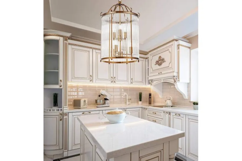 Arrediorg Lampadario di design moderno in e vetro BOSTON W6