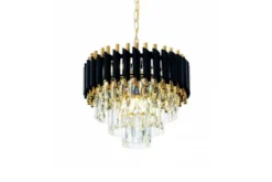 Arrediorg Lampadario di design post moderno di cristallo e metallo oro MAZINI D40