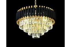 Arrediorg Lampadario di design post moderno di cristallo e metallo oro MAZINI D50