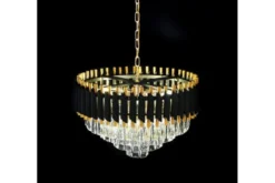 Arrediorg Lampadario di design post moderno di cristallo e metallo oro MAZINI D50