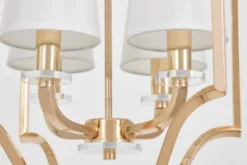 Arrediorg Lampadario moderno dorato con paralumi bianchi in tessuto ORLANDO W4