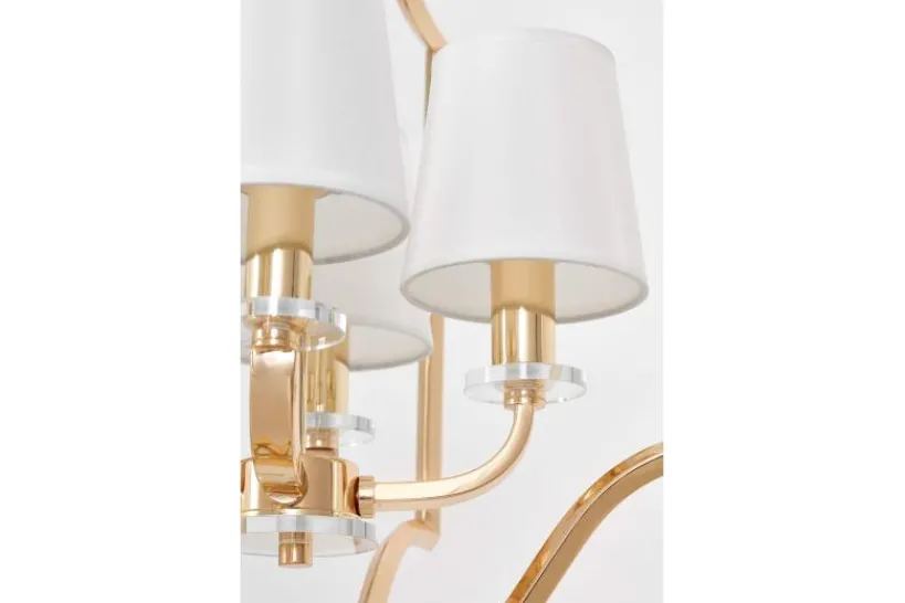 Arrediorg Lampadario moderno dorato con paralumi bianchi in tessuto ORLANDO W4