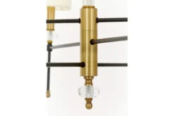 Arrediorg LAMPADARIO MODERNO IN CRISTALLO E OTTONE RODEZIO W6