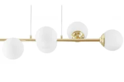 Arrediorg Lampadario oro con piastra 6 sfere FINO W6