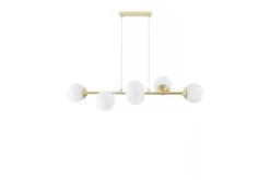 Arrediorg Lampadario oro con piastra 6 sfere FINO W6