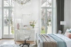 Arrediorg Letto alla francese in legno bianco provenzale bianco 140x200 Princess 886