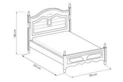 Arrediorg Letto alla francese in legno bianco provenzale bianco 140x200 Princess 886