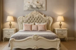 Arrediorg Letto classico imbottito con cornice in legno 180 X 200 BELLA 976