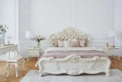 Arrediorg Letto classico imbottito con cornice in legno 180 X 200 BELLA 976