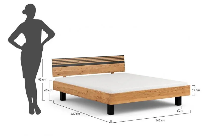 Arrediorg Letto francese massello moderno 140 x 200
