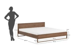 Arrediorg Letto in massello di rovere affumicato 180 x 200