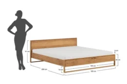 Arrediorg Letto in rovere naturale oliato matrimoniale 180 x 200