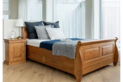 Arrediorg Letto legno massello pino naturale 140x200 toscano shabby