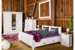 Arrediorg Letto massello pino 160x200 con cassetti toscano shabby