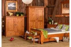 Arrediorg Letto matrimoniale legno massello con cassetti 180x200 shabby toscano