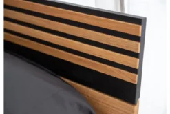 Arrediorg Letto moderno 2 piazze in massello naturale e nero 160 x 200