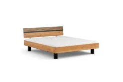 Arrediorg Letto moderno 2 piazze in massello naturale e nero 160 x 200