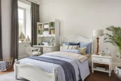 Arrediorg Letto provenzale in legno bianco 1 piazza e mezzo 120 X 200 Princess 810