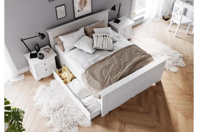 Arrediorg Letto shabby chic alla francese pino massello 140x200