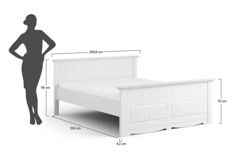 Arrediorg Letto shabby chic pino massello 180x200