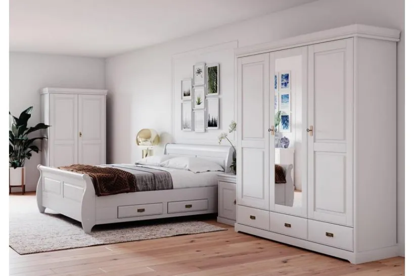 Arrediorg Letto shabby toscano in legno massello pino 180x200