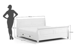 Arrediorg Letto 180x200 in legno massello pino bianco miele shabby toscano