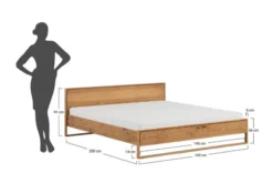 Arrediorg Letto 140x200 in rovere massello naturale oliato design moderno