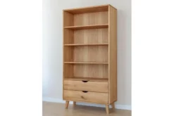 Arrediorg Libreria in legno naturale massello con cassetti