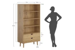 Arrediorg Libreria in legno naturale massello con cassetti