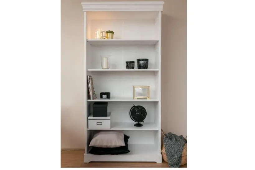 Arrediorg Libreria legno massello bianca stile shabby toscano