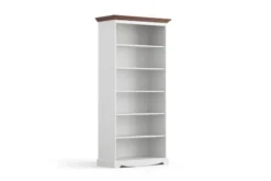 Arrediorg Libreria shabby chic pino massello bianco e tinto noce