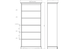 Arrediorg Libreria shabby chic pino massello bianco con cornice color rovere