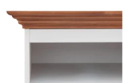 Arrediorg Libreria shabby chic pino massello bianco con cornice color rovere