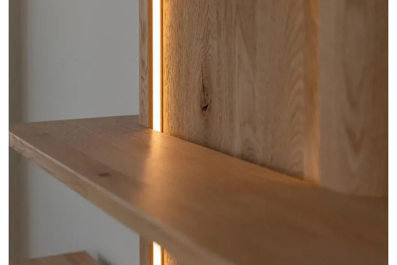 Arrediorg Libreria sospesa moderna in legno naturale massello