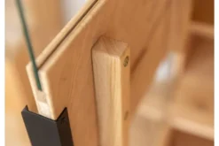 Arrediorg Libreria vetrina pensile 1 anta in massello con sezione di tronco